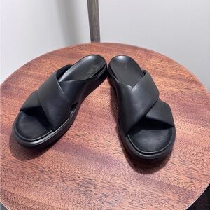 Ecco Black Slide Sandals